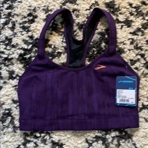 Brooks Rebound Racer Bra NWT 34DD Berry Jacquard
